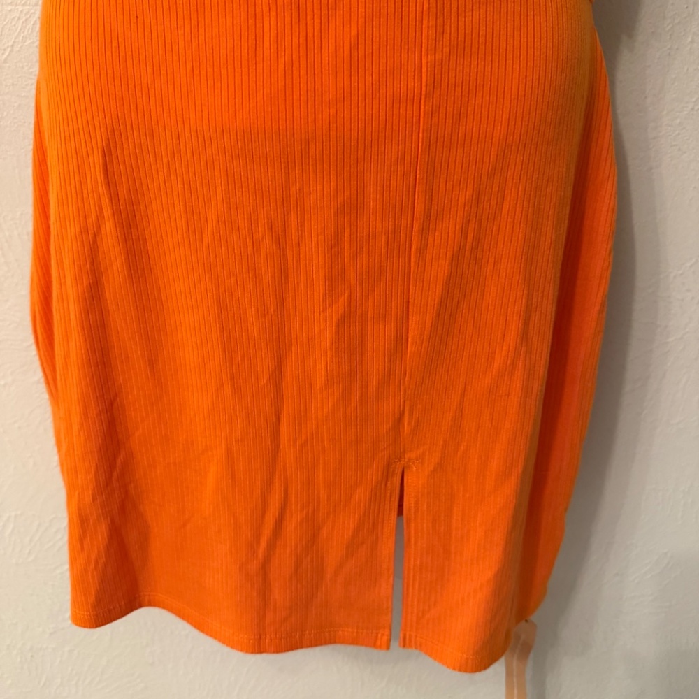 NWT Reformation size XL Laurena Knit Dress Citrus Ribbed Square Neck - Picture 5 of 14